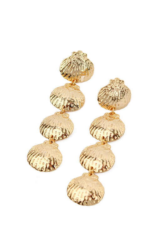 GOLD MULTI SHELL DROP EARRINGS