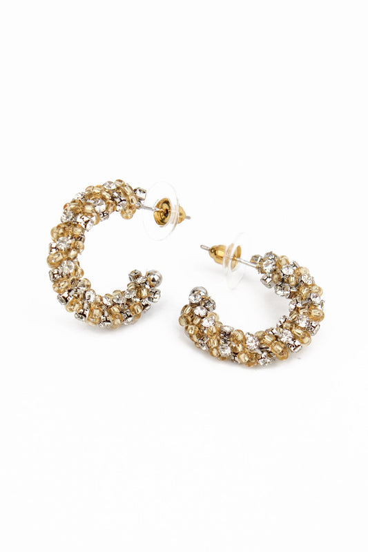 GOLD & SILVER MIXED STRIPE MINI HOOPS