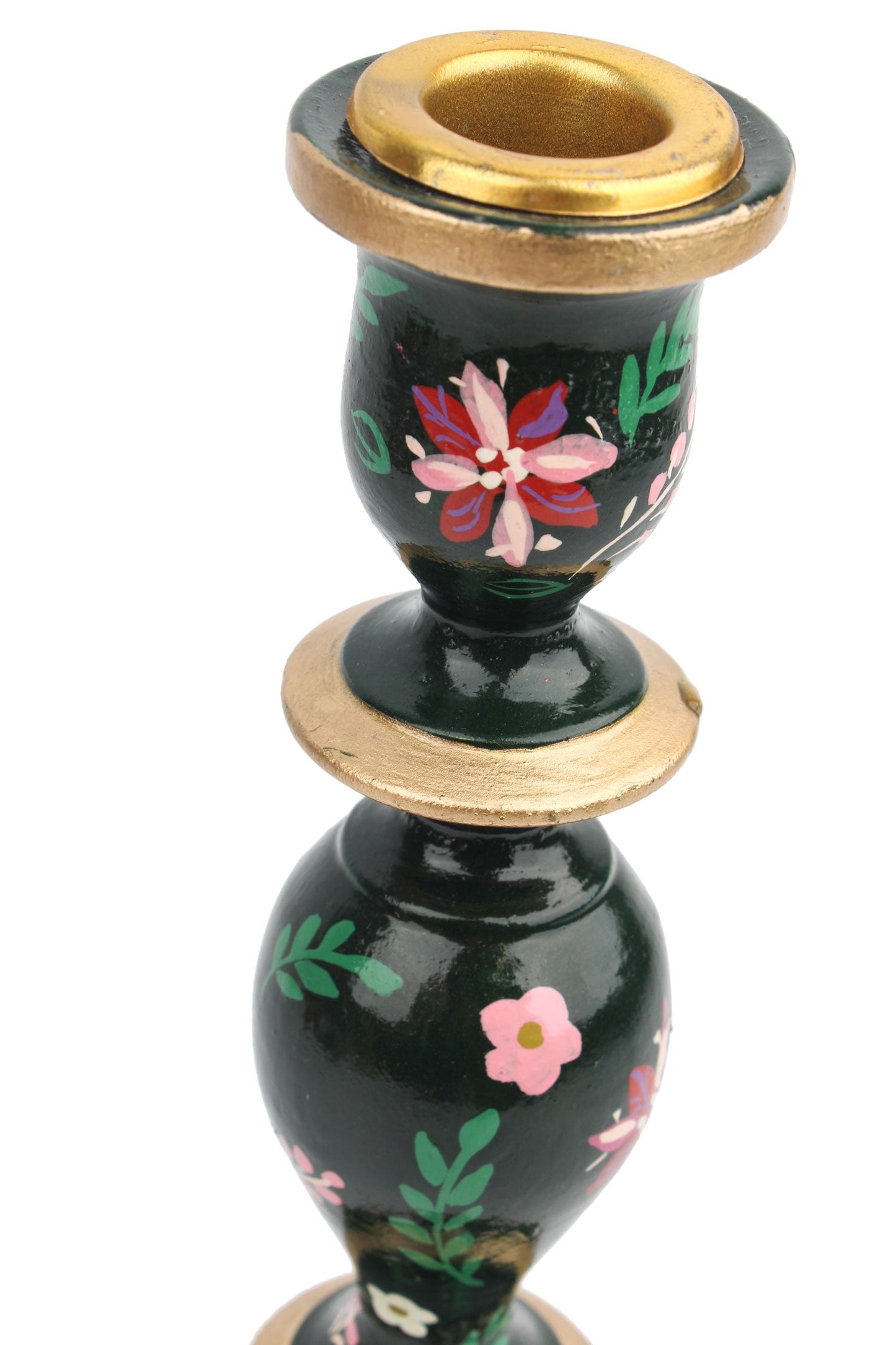 GREEN LARGE CANDLESTICK HOLDER
