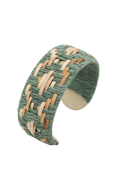 GREEN RAFFIA BANGLE