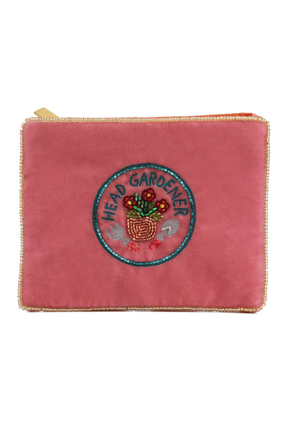HEAD GARDENER ON PINK SMALL POUCH