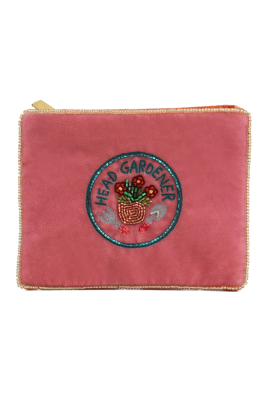 HEAD GARDENER ON PINK SMALL POUCH