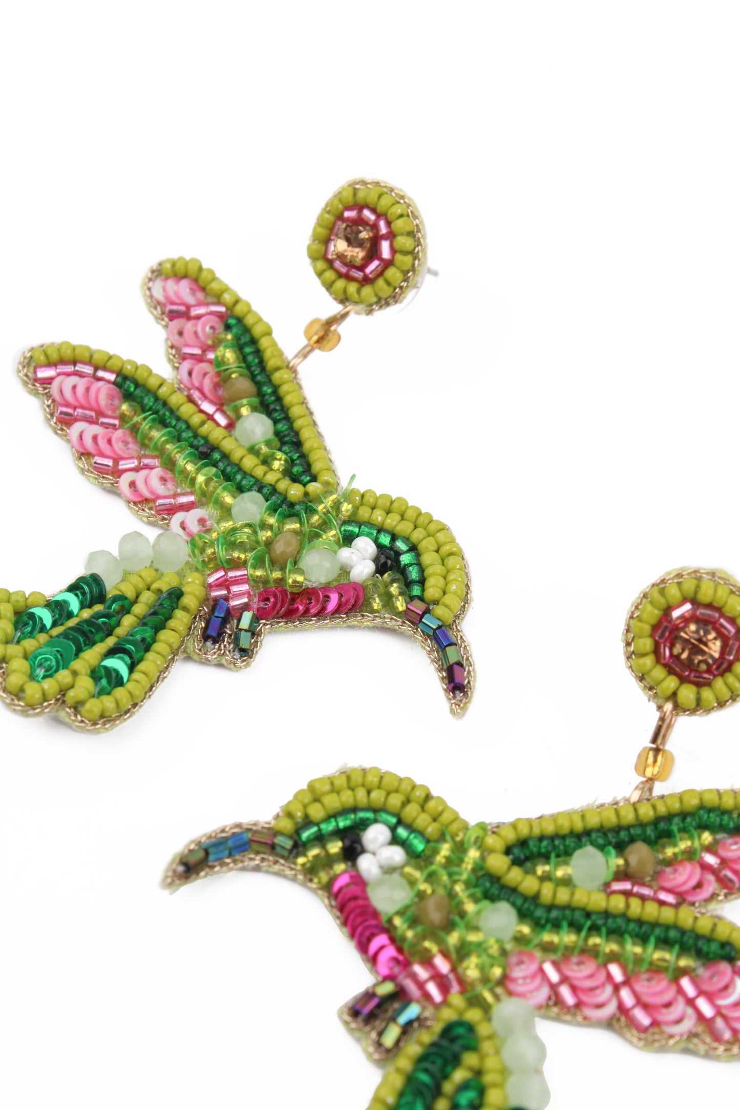 HUMMINGBIRD BEADED EARRINGS
