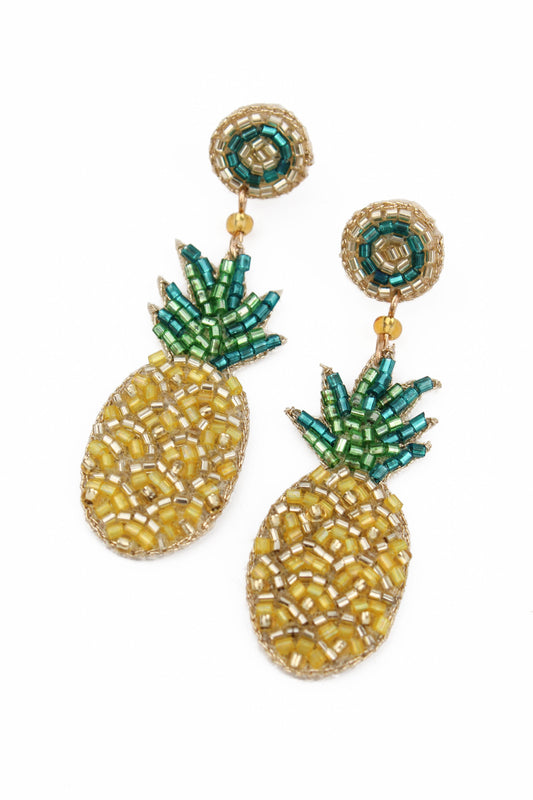 PINEAPPLE BEADED EARRINGS