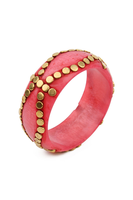 PINK AND GOLD RESIN BANGLE