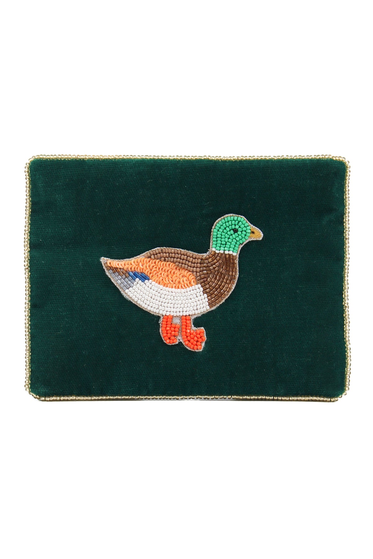 LITTLE DUCK ON GREEN SMALL POUCH