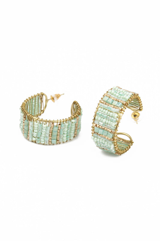 MINT AND GOLD HOOPS