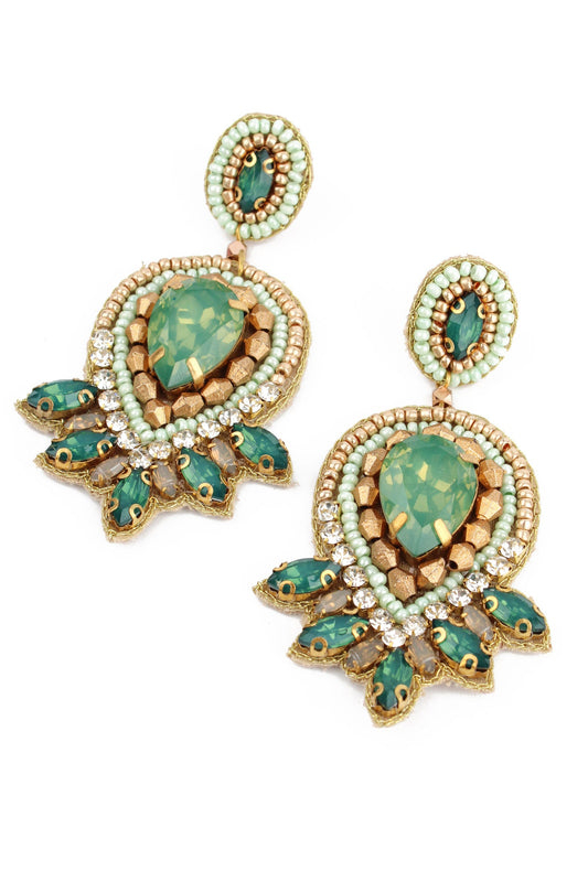 MINT GREEN ART DECO EARRING