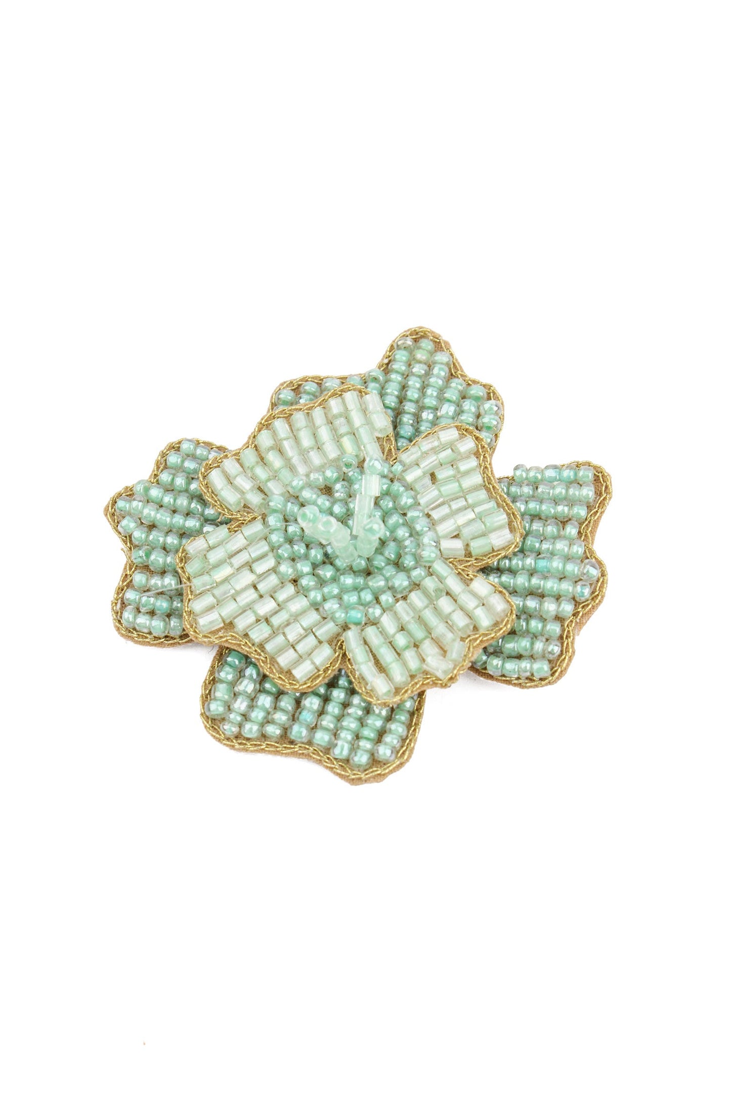 MINT GREEN LARGE FLOWER BROOCH