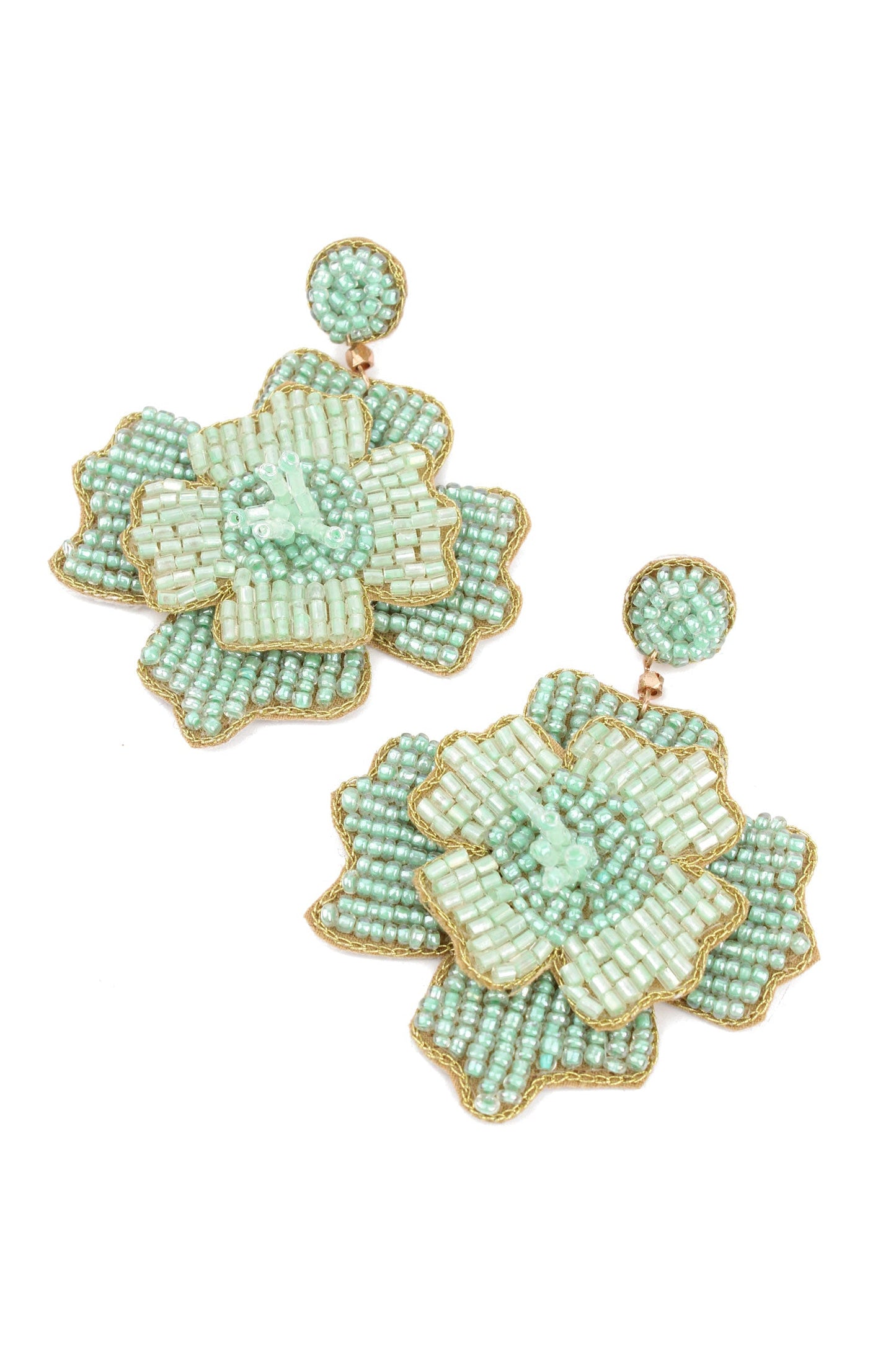 Mint Green Flower Statement Earring