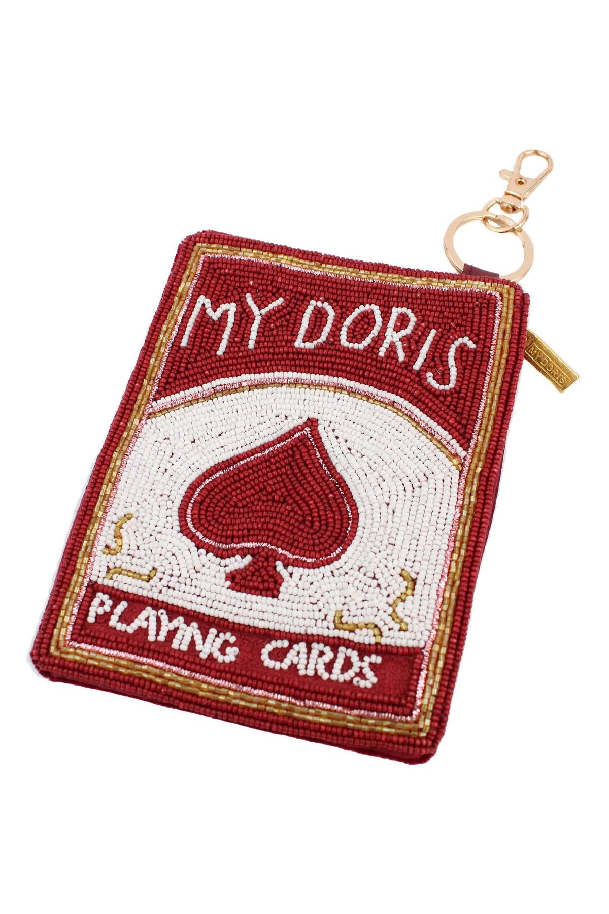 MY DORIS PLAYING CARDS BEADED POUCH