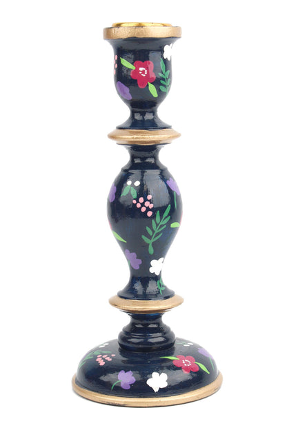 NAVY LARGE CANDLESTICK HOLDER