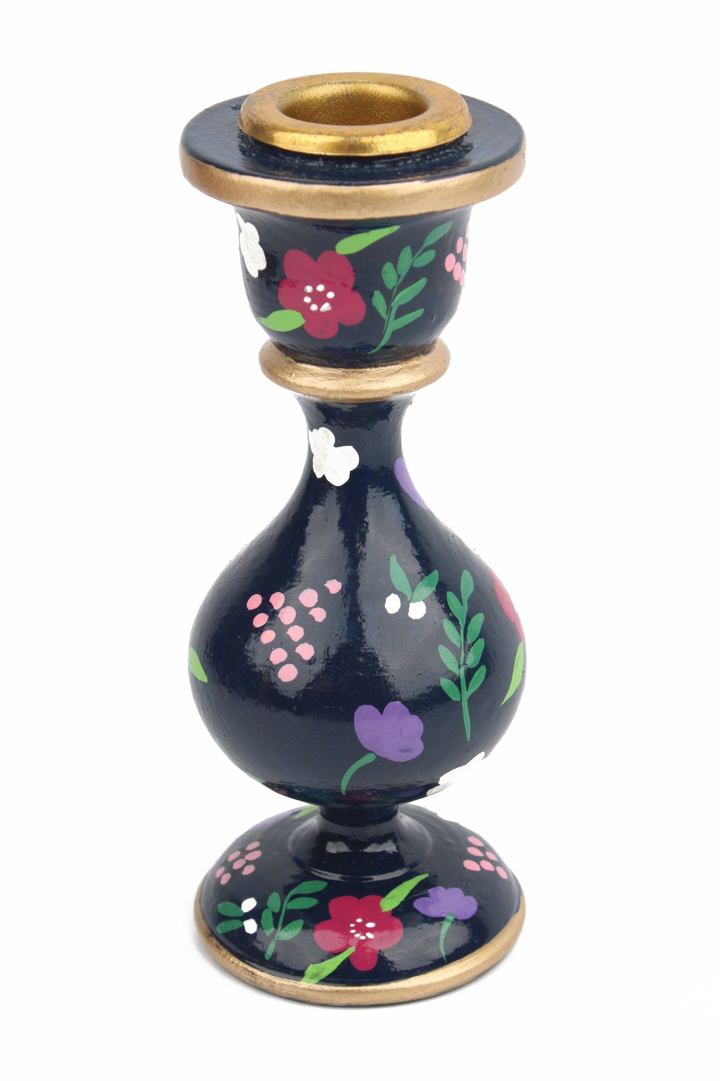 NAVY SMALL CANDLESTICK HOLDER