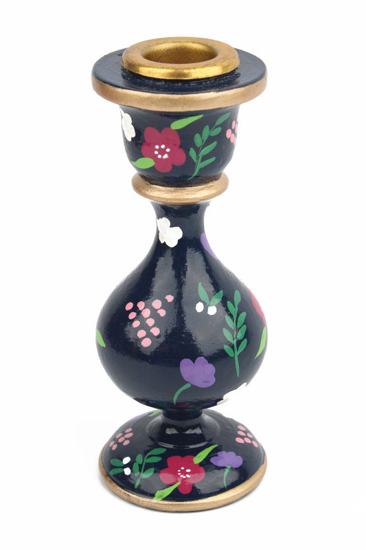 NAVY SMALL CANDLESTICK HOLDER