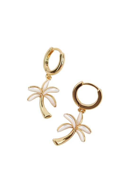 PALM TREE ON HUGGIE HOOPS