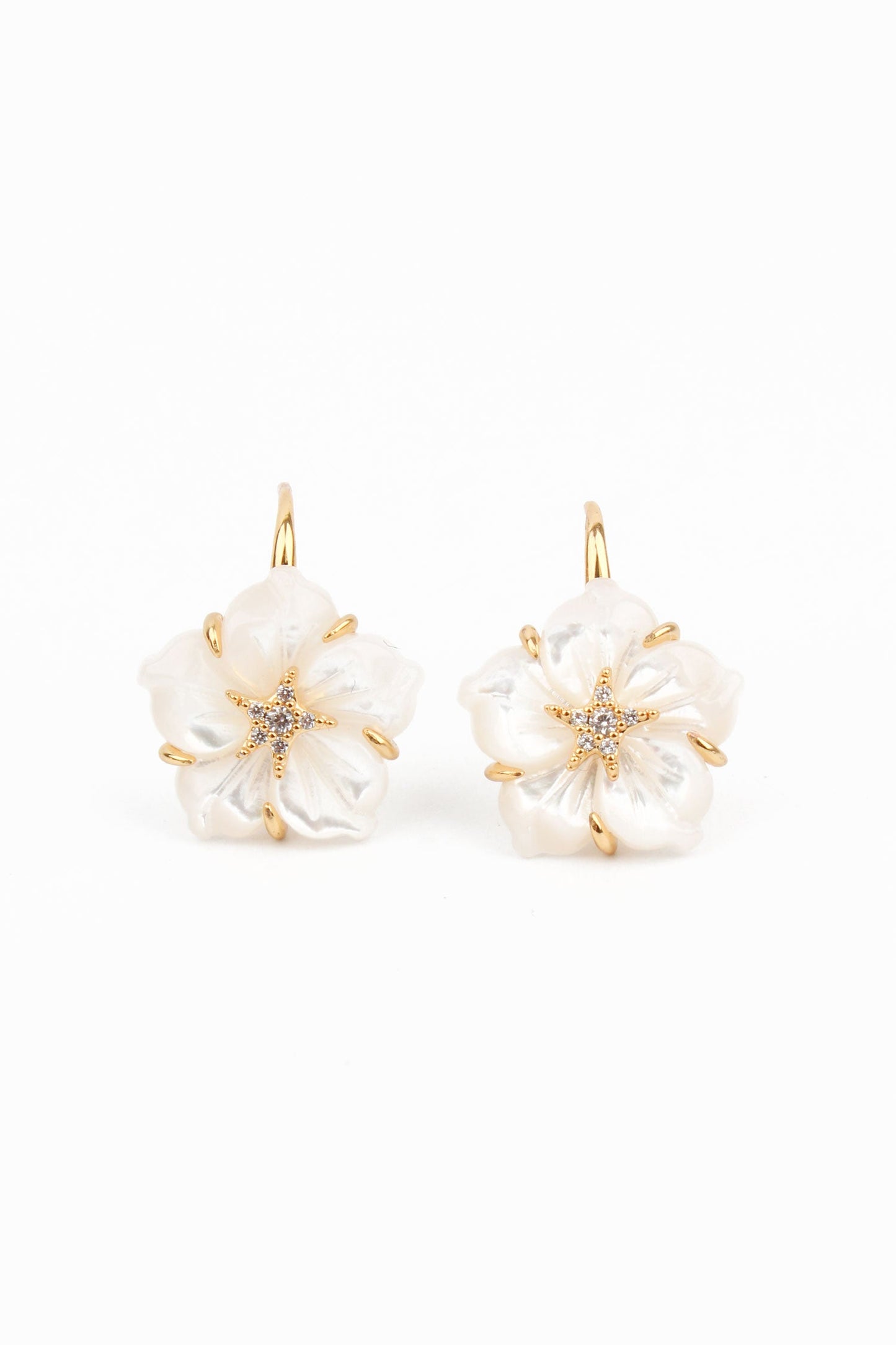 PEARL FLOWER DROP EARRINGS