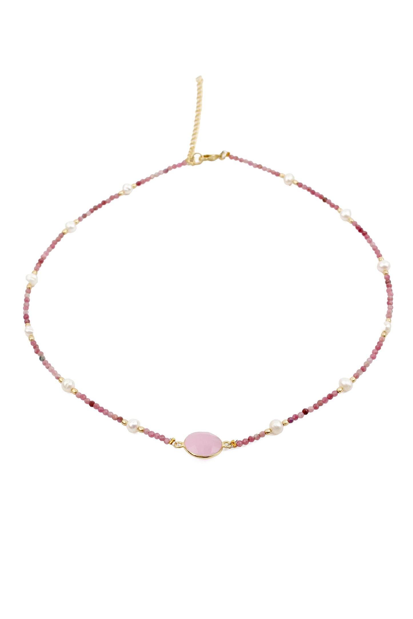 PINK AND PEARL BEAD NECKLACE