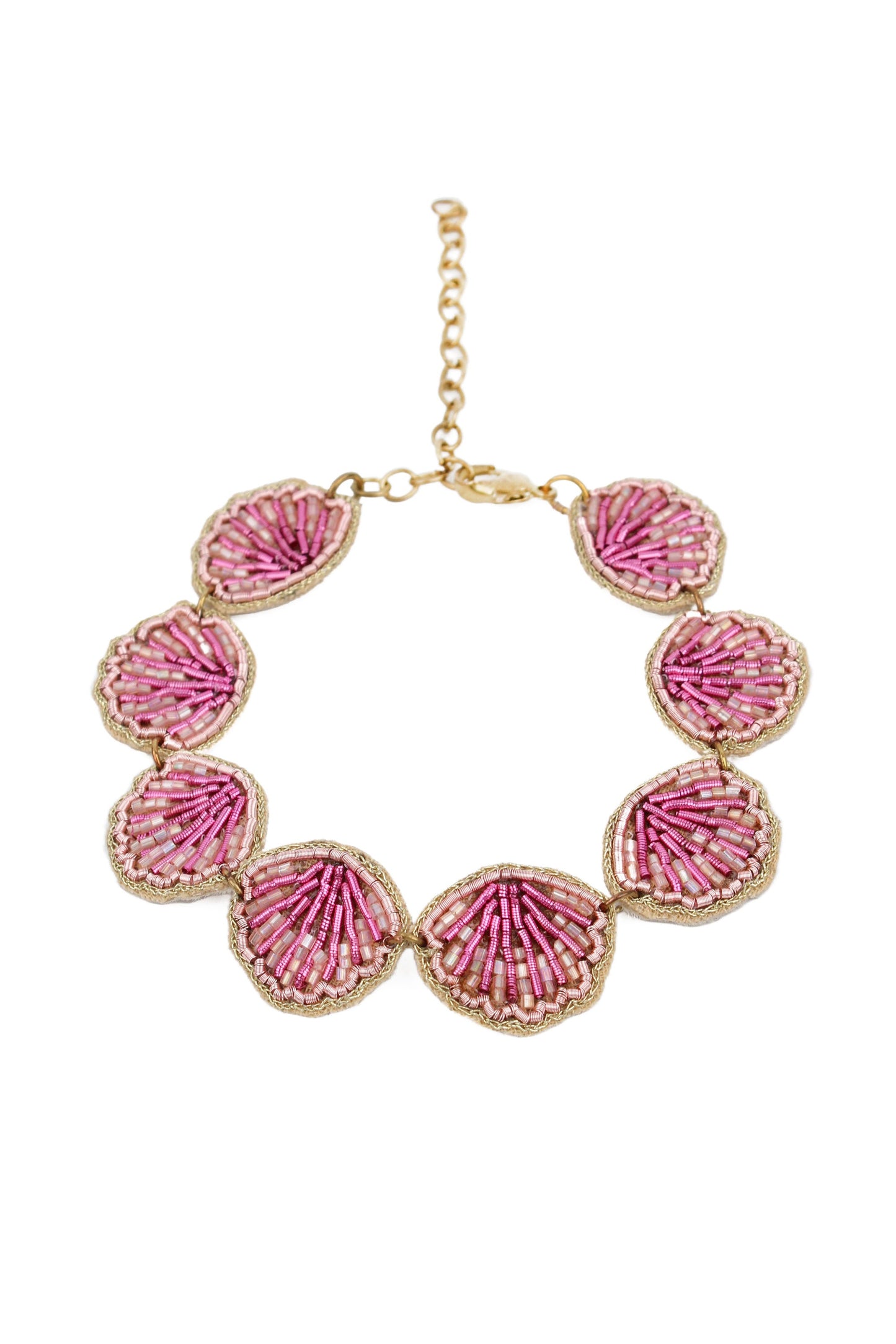 PINK BEADED SHELL BRACELET