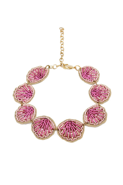 PINK BEADED SHELL BRACELET