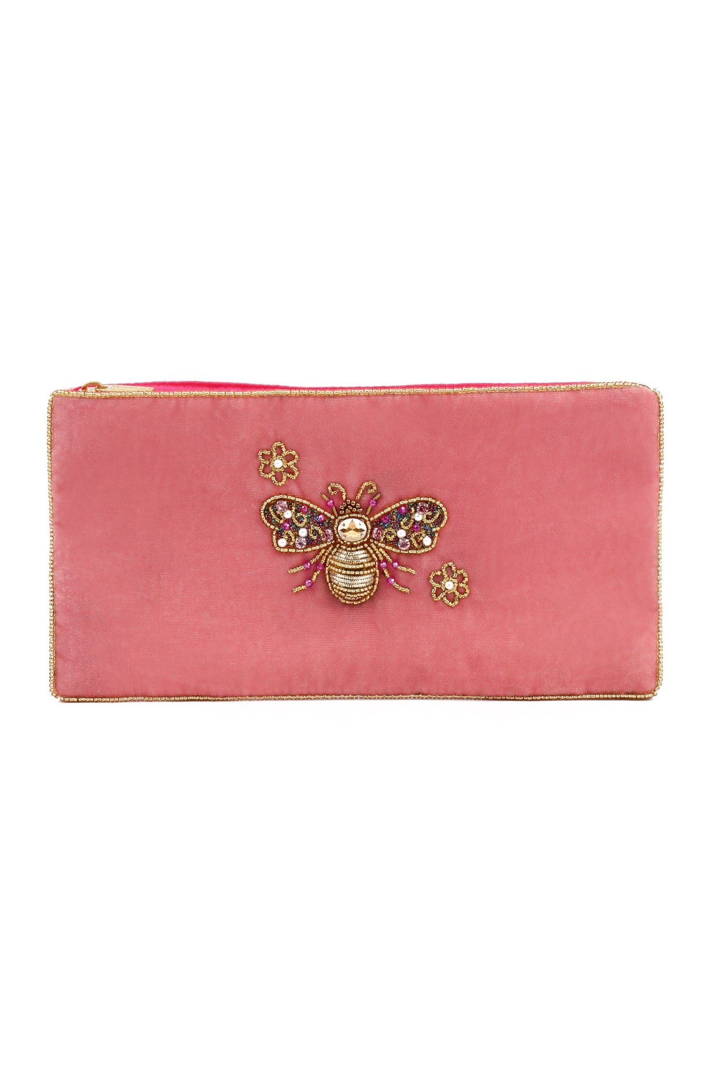 PINK FLOWER BEE MULTI USE POUCH