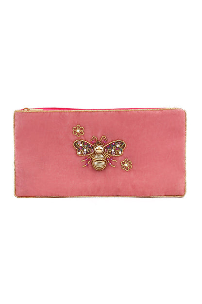 PINK FLOWER BEE MULTI USE POUCH