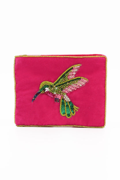 PINK HUMMINGBIRD SMALL POUCH