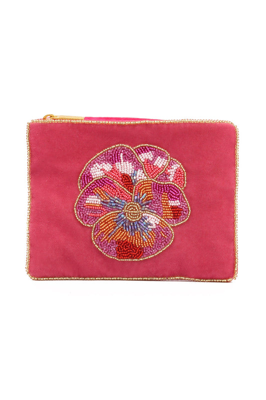 PINK PANSY SMALL POUCH