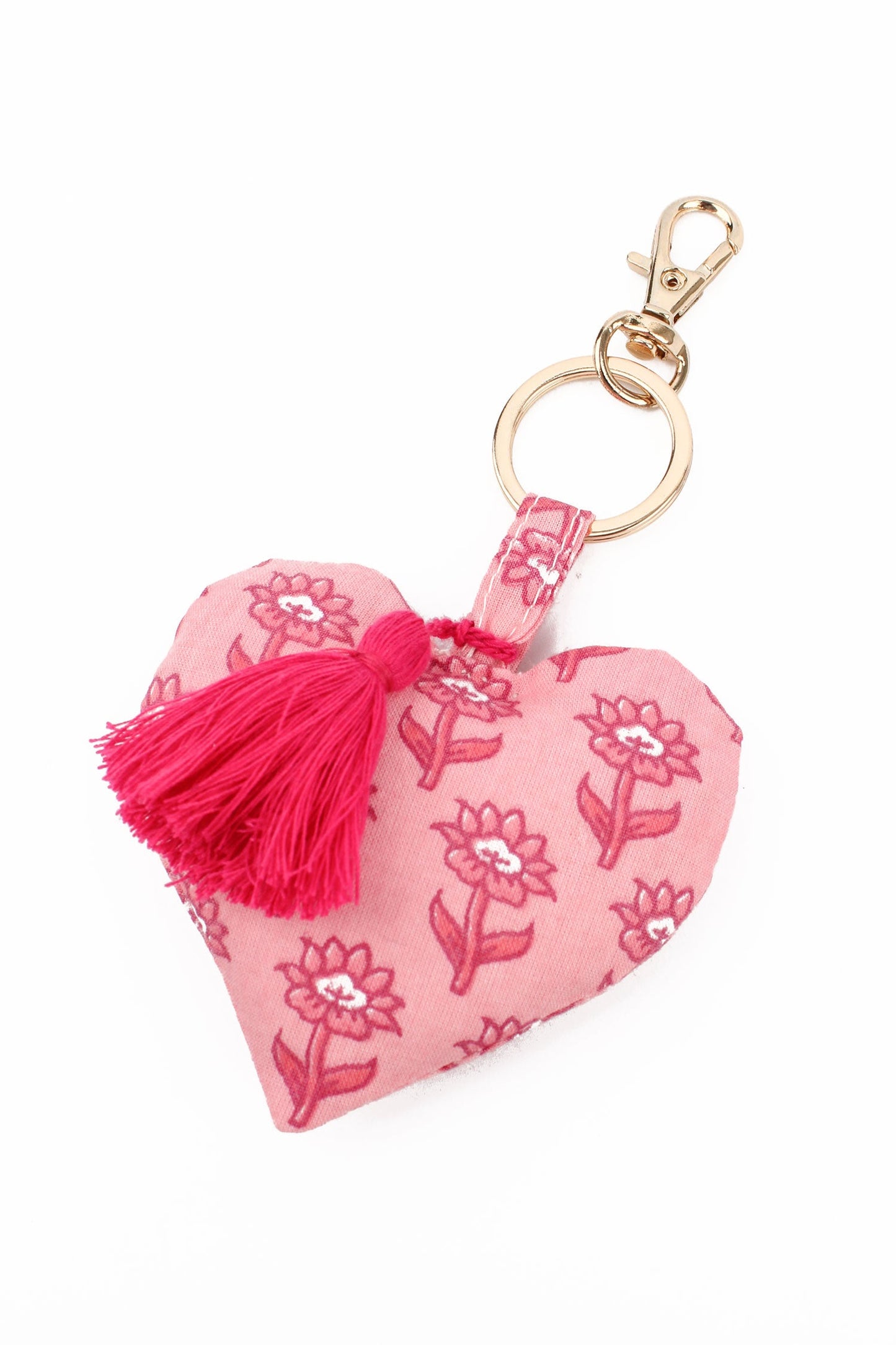 PINK TASSEL HEART KEYRING