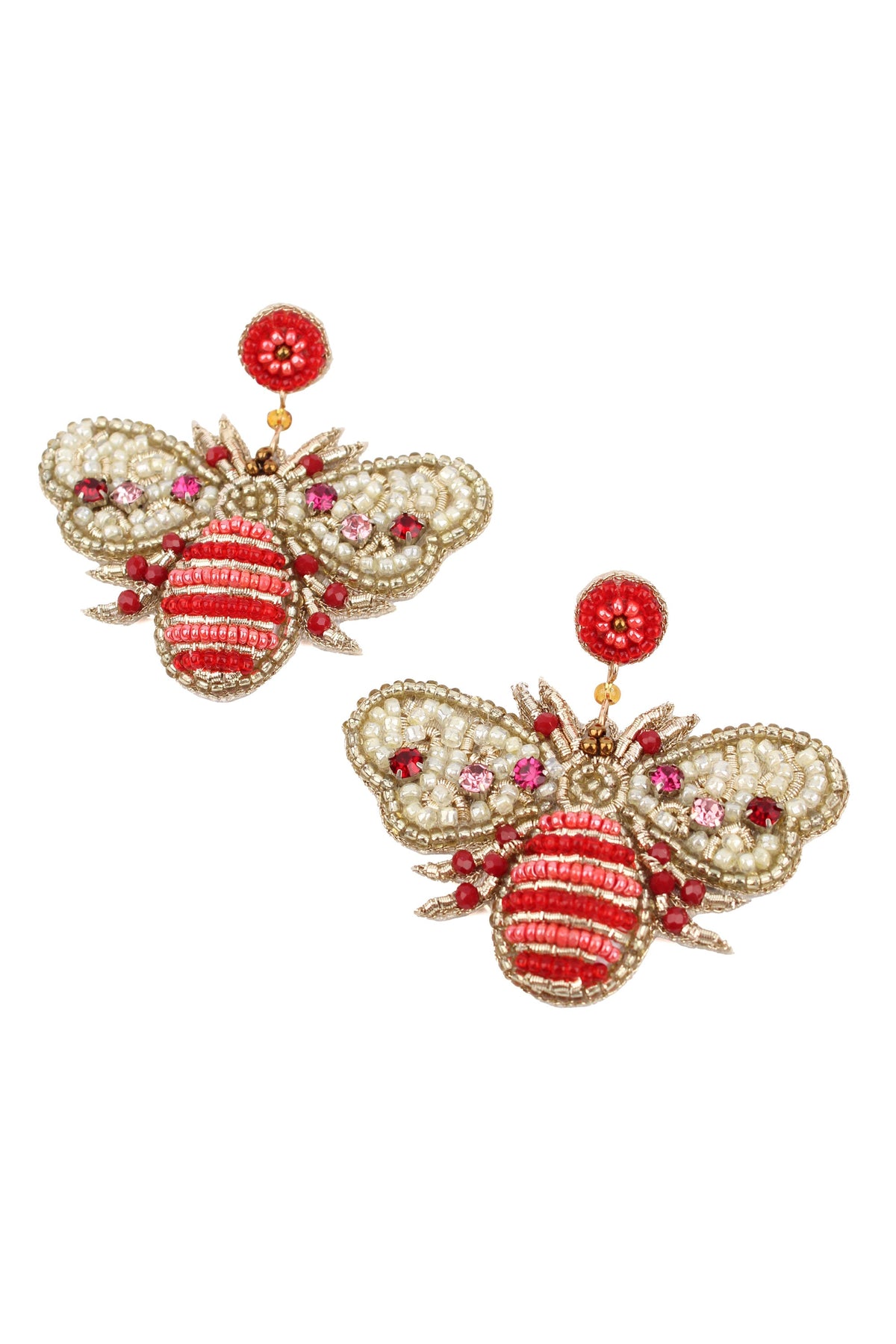 PLUM BEE BEADED EARRINGS