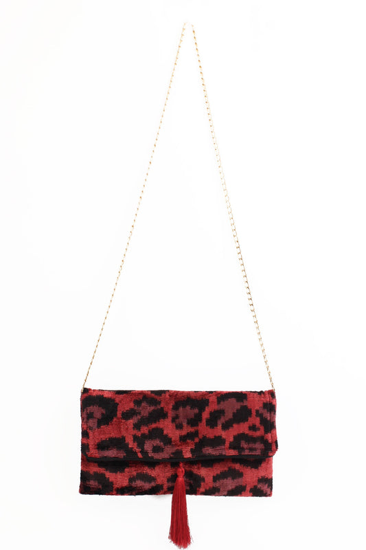 PLUM LEOPARD YASEMIN CLUTCH/CROSSBODY BAG