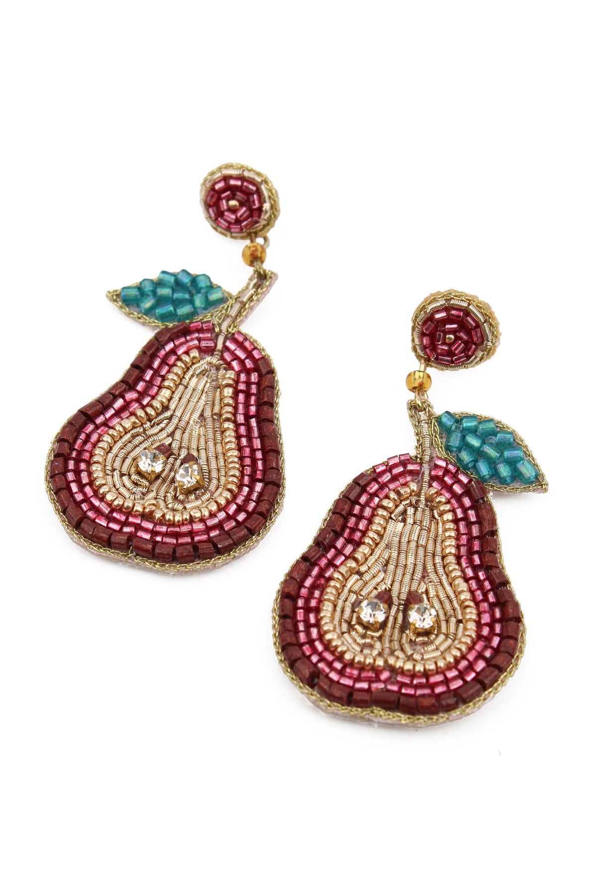 PRETTY PEAR BEADED EARRINGS