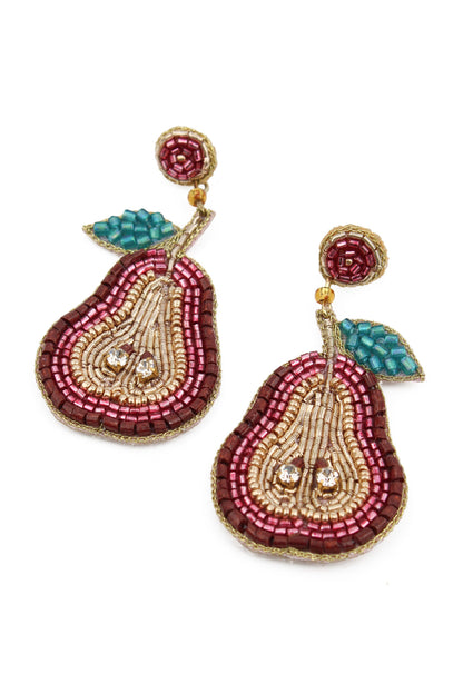 PRETTY PEAR BEADED EARRINGS