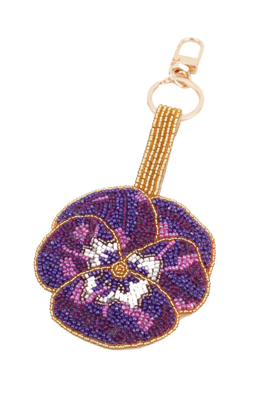 PURPLE WINTER PANSY KEYRING
