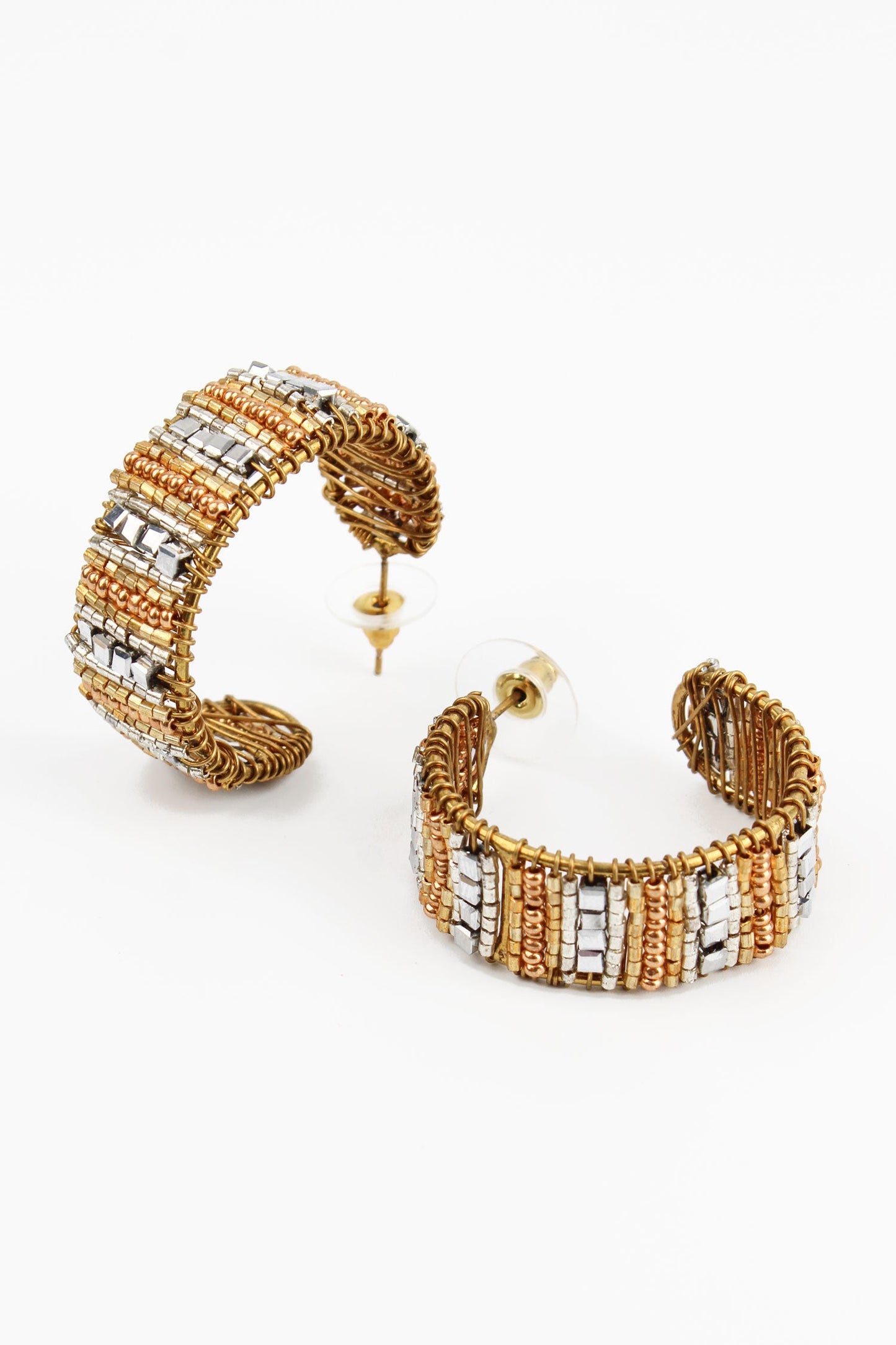 SILVER AND GOLD HOOPS