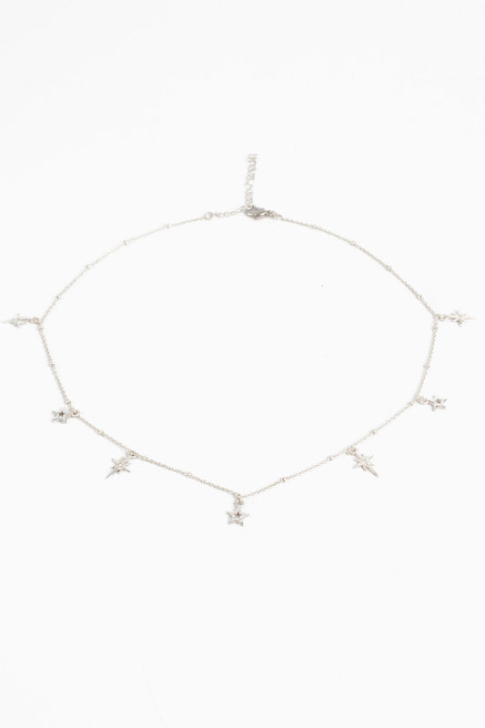 SILVER STAR CHARM NECKLACE