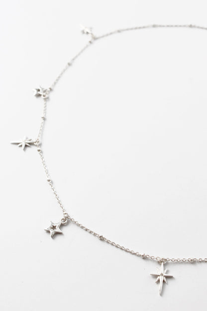 SILVER STAR CHARM NECKLACE