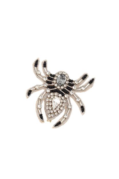 HALLOWEEN SPARKLY SPIDER BEADED BROOCH