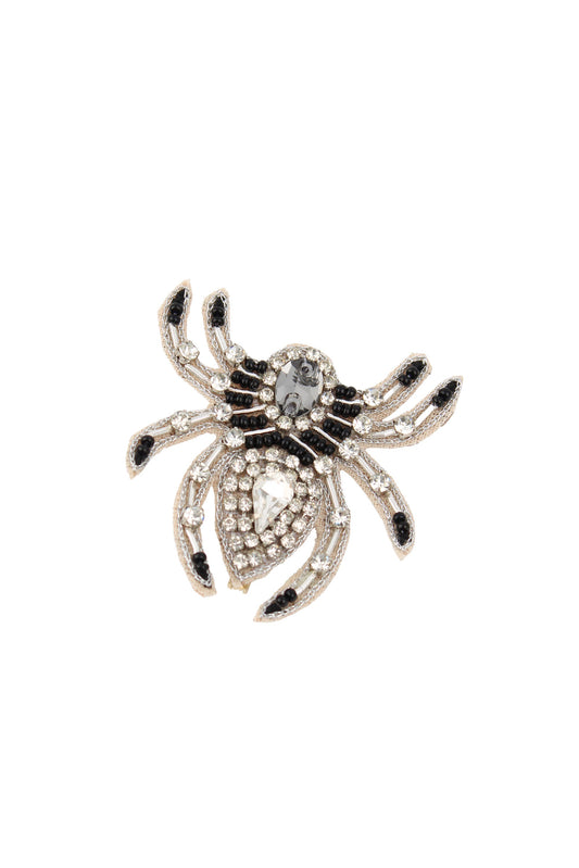HALLOWEEN SPARKLY SPIDER BEADED BROOCH