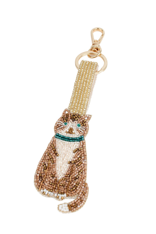 TABBY CAT WITH COLLAR KEYRING