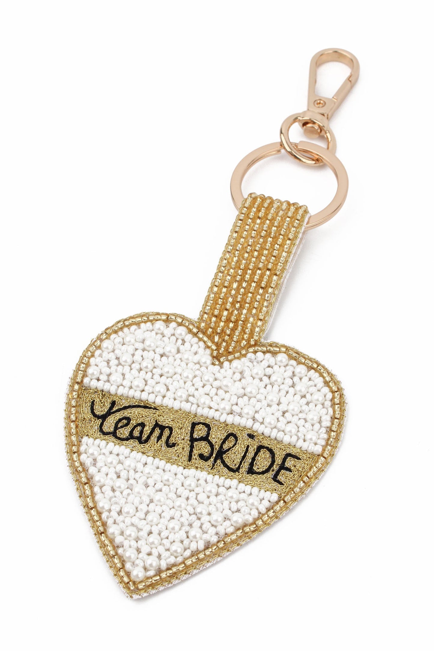 TEAM BRIDE BEADED HEART KEYRING