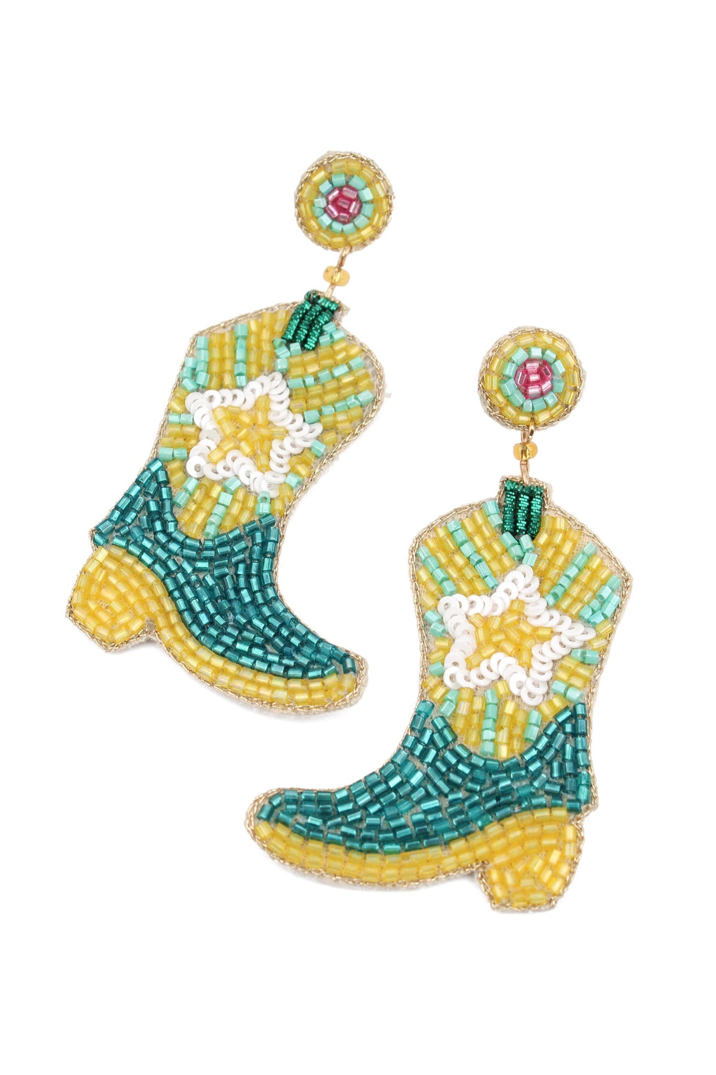 TURQUOISE COWGIRL BOOT EARRINGS