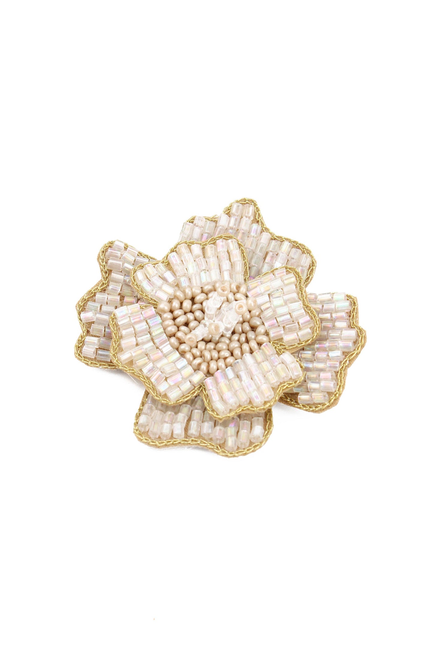 WHITE LARGE FLOWER BROOCH