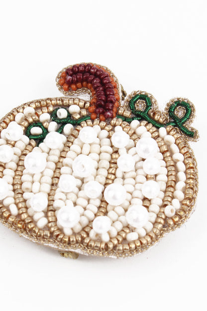 WHITE PUMPKIN BROOCH