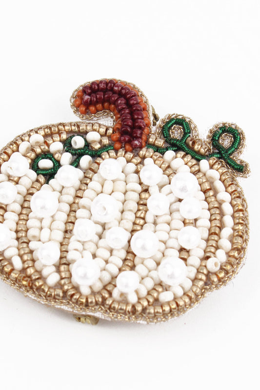 WHITE PUMPKIN BROOCH
