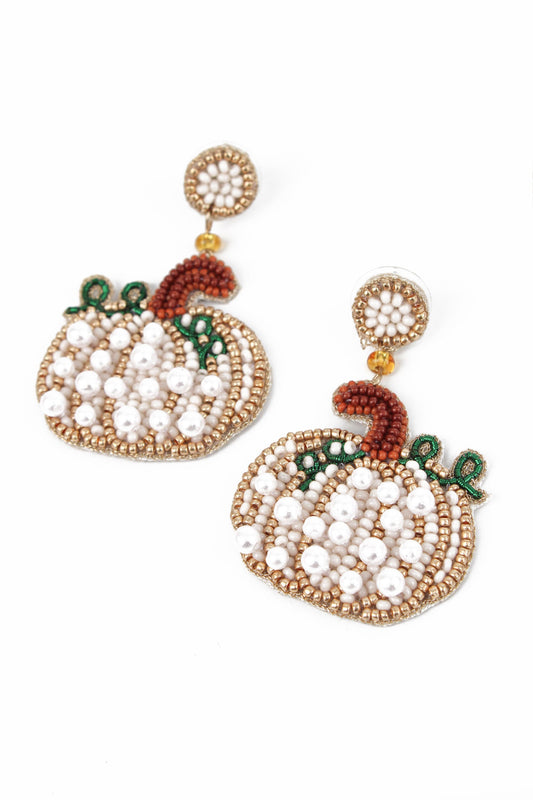 WHITE PUMPKIN EARRINGS