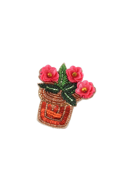WINTER FLOWER POT BROOCH