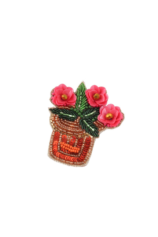 WINTER FLOWER POT BROOCH