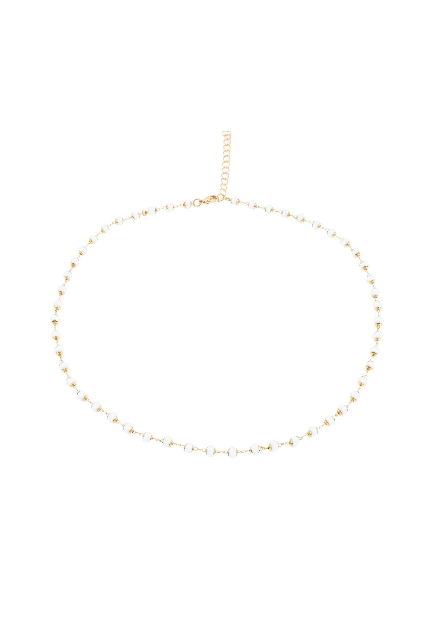 WHITE STONE CHAIN NECKLACE