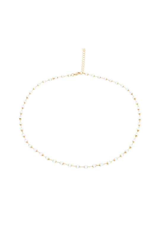 WHITE STONE CHAIN NECKLACE